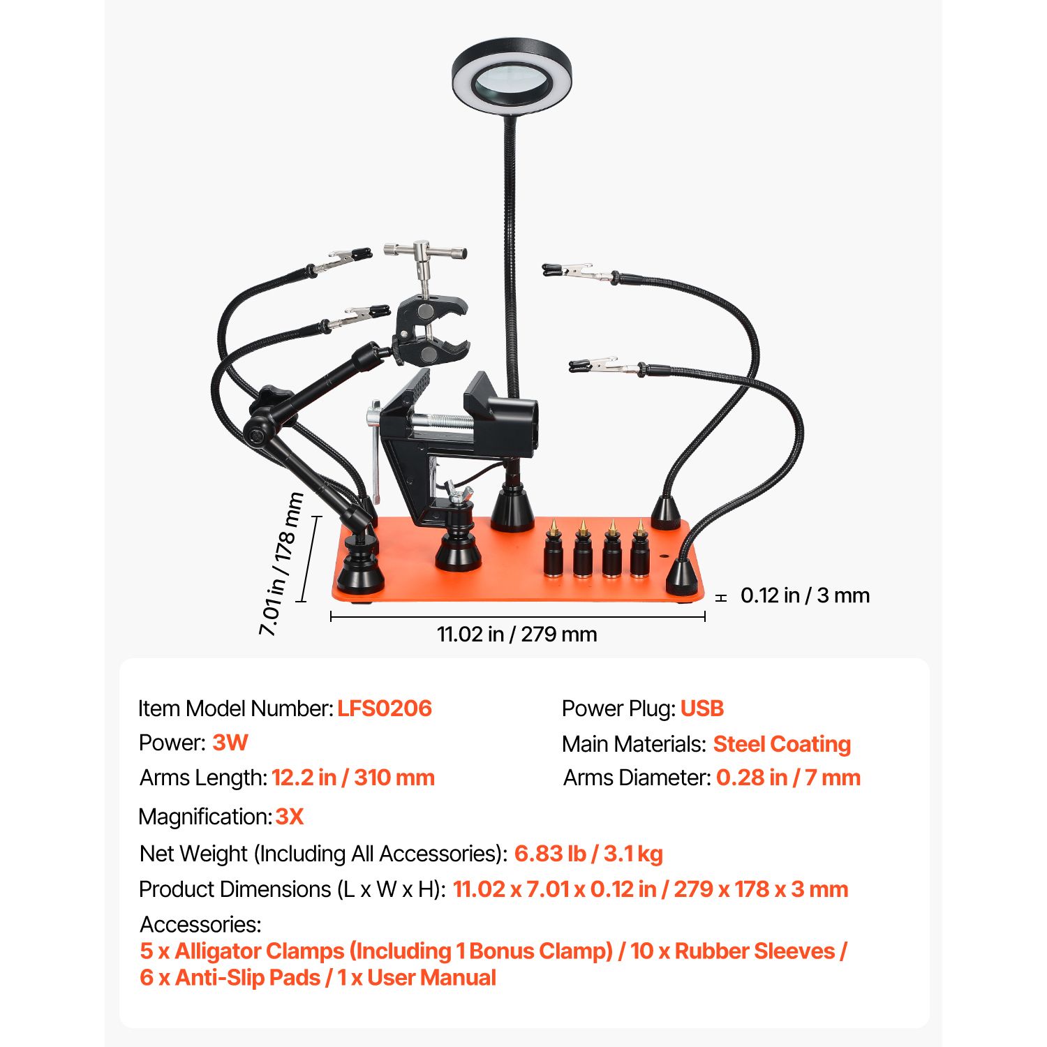 Electronics Repair Hobby - Magnetische Dritte Hand Lötstation, 4-Arm-Hilfshand mit